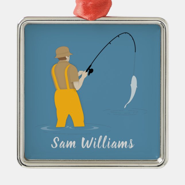 Fishing Metal Ornament (Front)