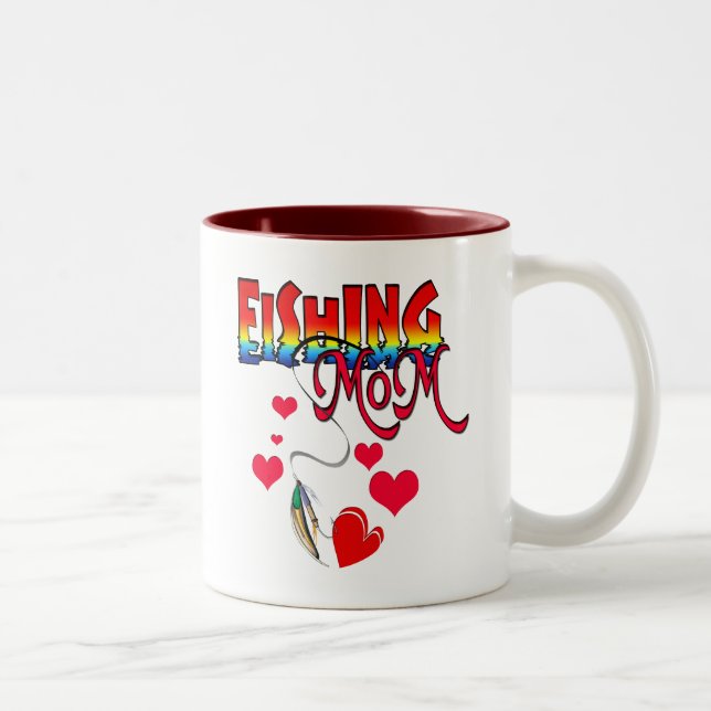 Fishing Mom Apparel Two-Tone Coffee Mug (Right)