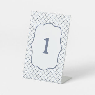 Fishing Net Standing Table Number Steel Blue Pedestal Sign