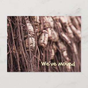 Fishing net we´ve moved postcard