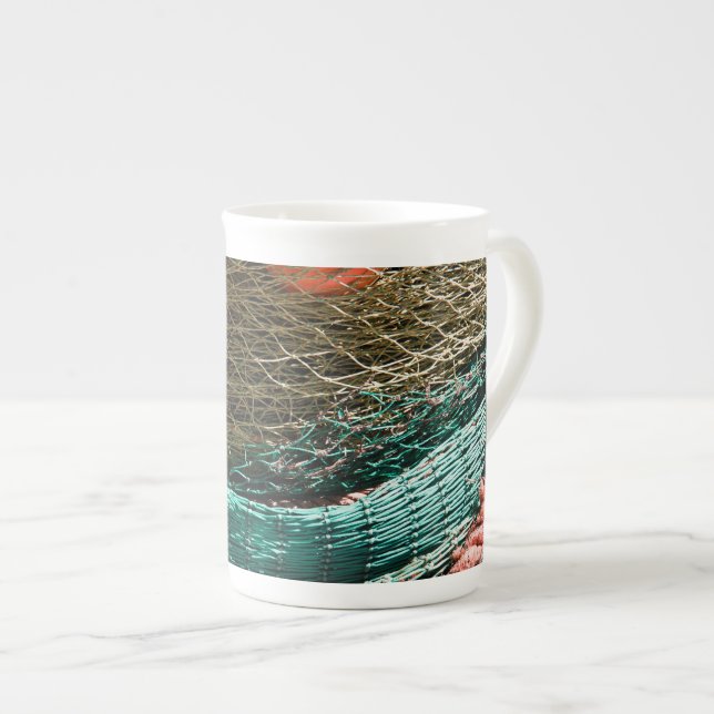 Fishing nets bone china mug (Front Right)