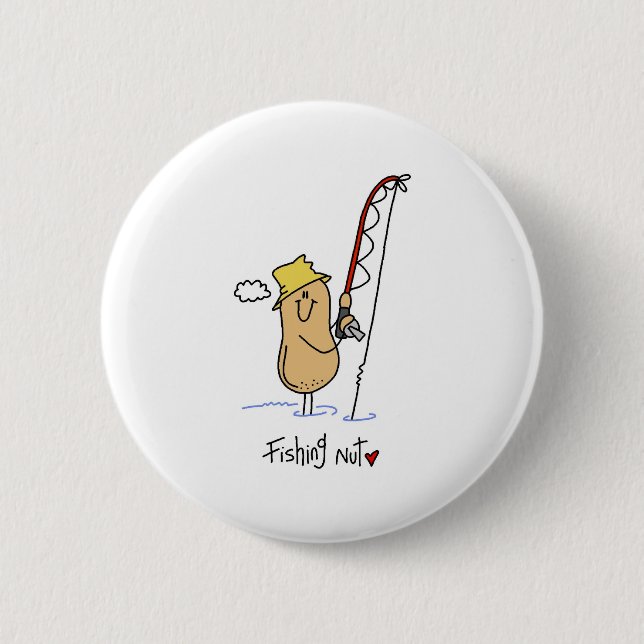 Fishing Nut 2 Inch Round Button (Front)