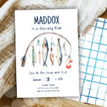 Fishing O-Fish-Ally The Big One Blue Boy Birthday Invitation<br><div class="desc">♥ A perfect way to invite your guests to your little one's birthday party!</div>