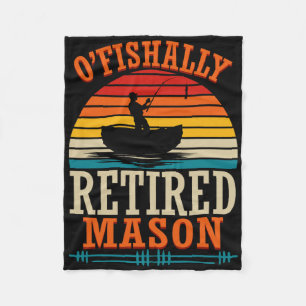 Fishing O'fishally Retired Mason Fleece Blanket