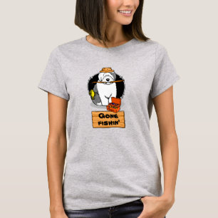 Fishing Old English Sheepdog Dog (Grey 1) Cute T-Shirt