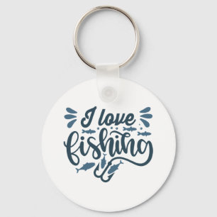 Fishing on fishing boat as fisherman keychain