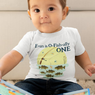 Fishing One Kid's First Birthday Smallmouth Bass  Baby T-Shirt