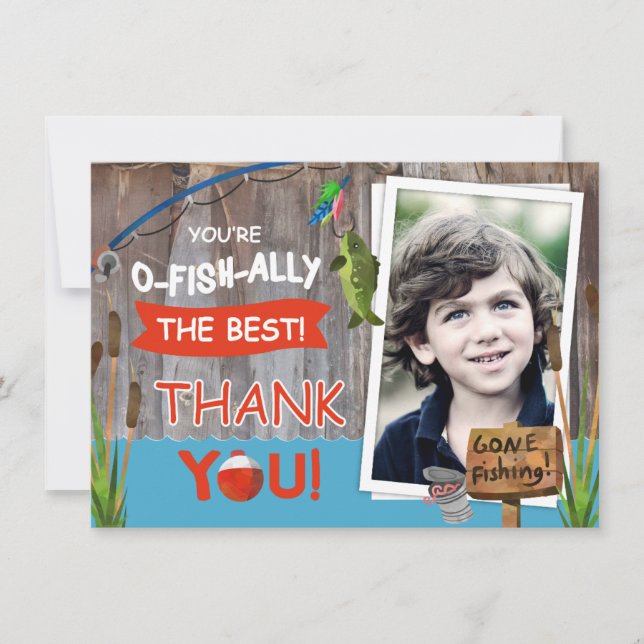 Fishing Outdoorsman Themed Thank You Card (Front)