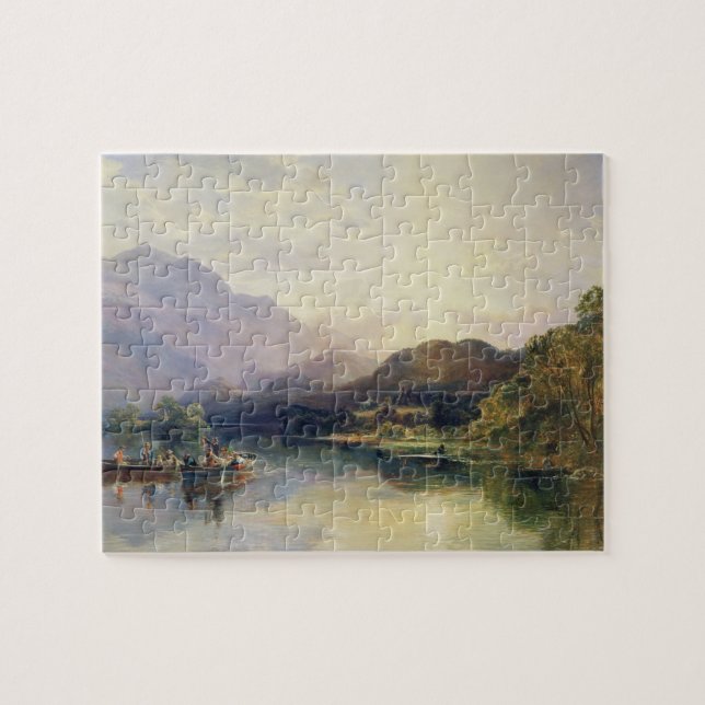 Fishing Party at Loch Achray, with a View of Ben V Jigsaw Puzzle (Horizontal)