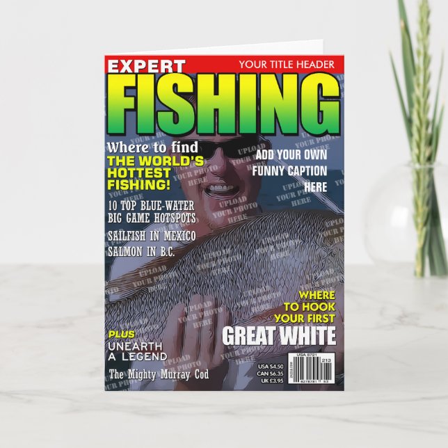 Fishing Personalized Magazine Cover Card (Front)
