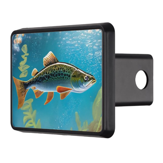 Fishing Personalized Trailer Hitch Plug Trailer Hitch Cover (Left)