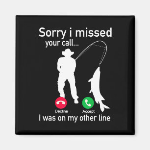 Fishing Phone Call With Fishing Line - Funny Fish  Magnet