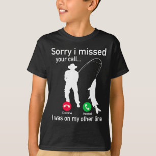 Fishing Phone Call With Fishing Line - Funny Fish T-Shirt