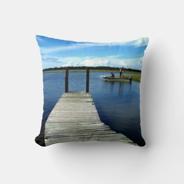 Fishing Pictures Throw Pillow (Front)
