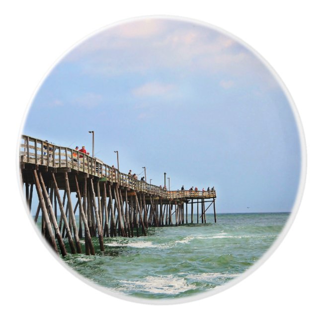 Fishing Pier by Shirley Taylor Ceramic Knob (Front)