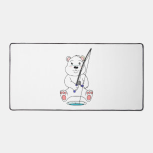 Fishing Polar Bear Desk Mat
