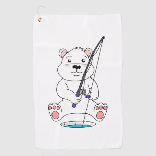 Fishing Polar Bear Golf Towel