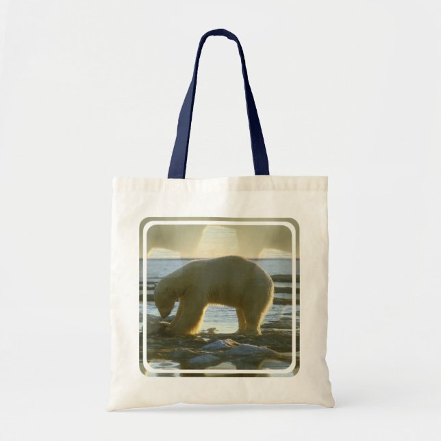Fishing Polar Bear Tote Bag (Front)