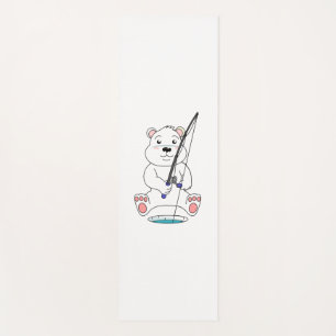 Fishing Polar Bear Yoga Mat