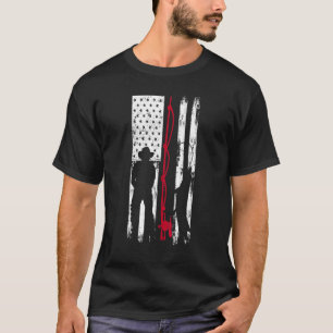 Fishing Pole American Flag Bass Fishing Bass Fishe T-Shirt