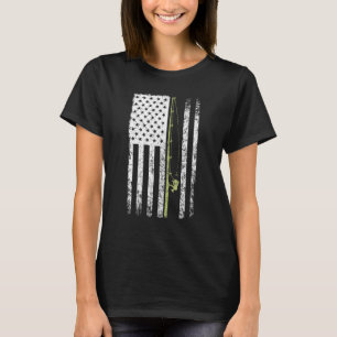 Fishing Pole American Flag - Lucky Usa Flag Fishin T-Shirt