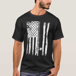 Fishing Pole American Flag Men Women Fishermen T-Shirt