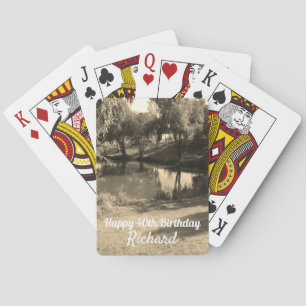 Fishing Pool personalised 40th birthday Playing Cards