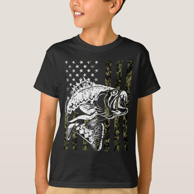Fishing Pullover Camouflage American flag Fisherma (Front)
