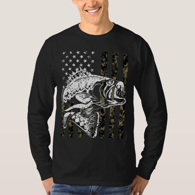 Fishing Pullover Hoodie Camouflage American flag F (Front)