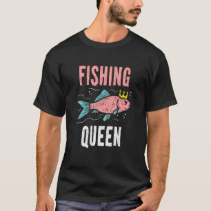 Fishing Queen Angler Sportfishing Girls Women Pink T-Shirt