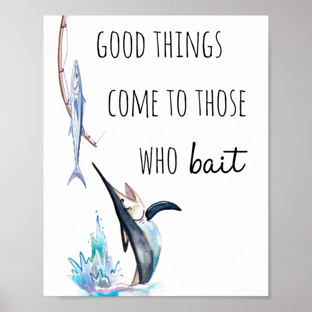 Fishing Quote Print, Fishing Poster  (Front)