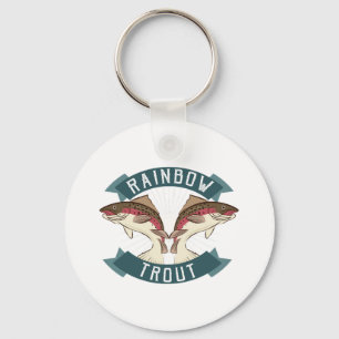 fishing rainbow trout keychain