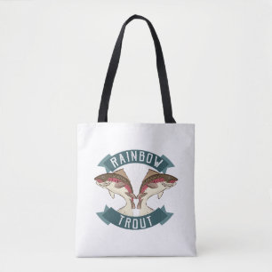 fishing rainbow trout tote bag
