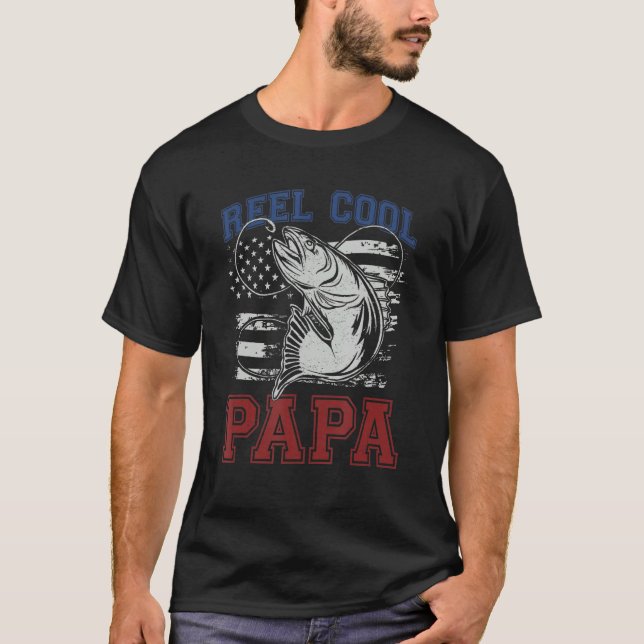 Fishing Reel Cool Papa Fatheru2019s Day Grandpa Jo T-Shirt (Front)