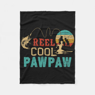 Fishing Reel Cool Pawpaw Father’s Day Gift Fisherm Fleece Blanket