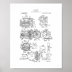Fishing-reel Patent Poster