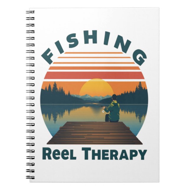 Fishing Reel Therapy Dad Notebook (Front)