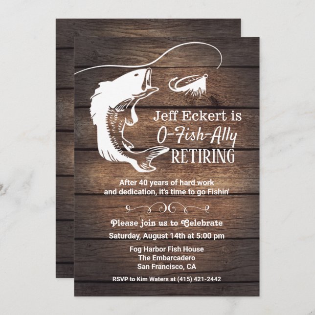 Fishing Retirement Invitation (Front/Back)
