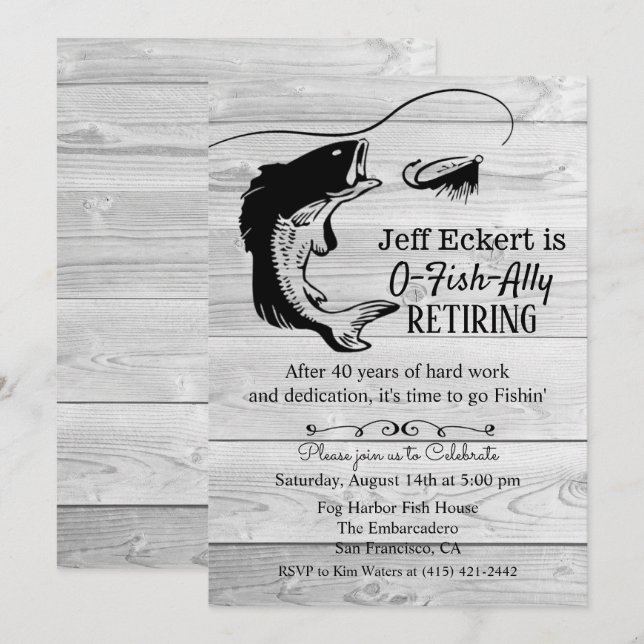 Fishing Retirement Invitation (Front/Back)