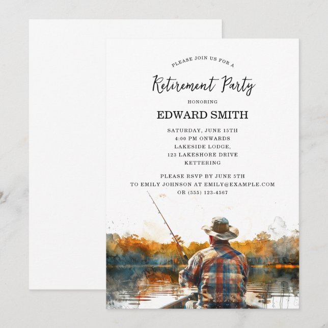 Fishing Retirement Party Invitation (Front/Back)