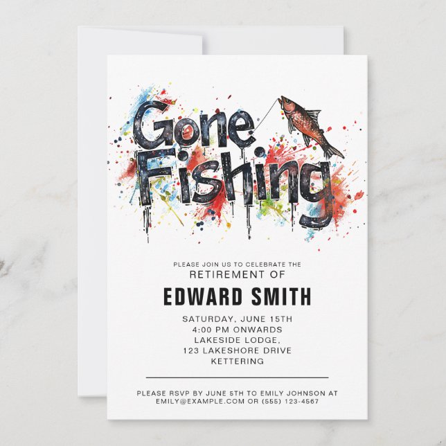 Fishing Retirement Party Invitation (Front)