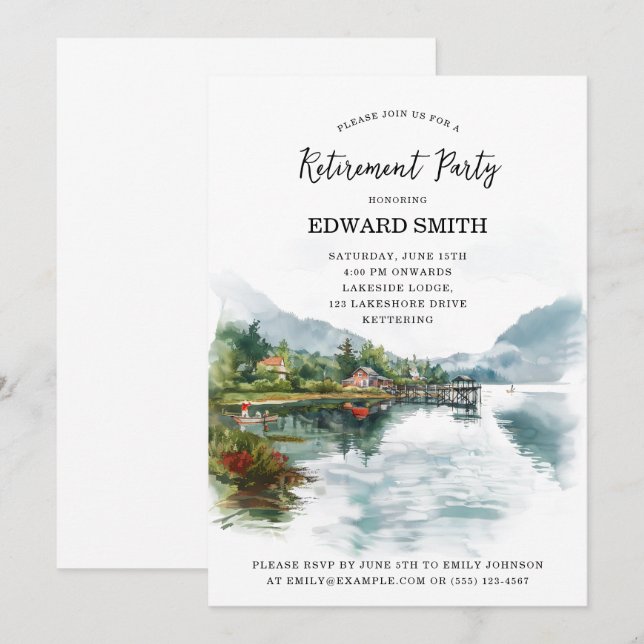 Fishing Retirement Party Invitation (Front/Back)