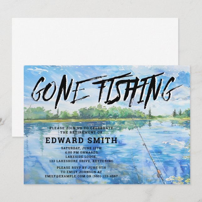 Fishing Retirement Party Invitation (Front/Back)