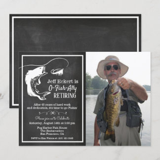 Fishing Retirement Photo Invitation