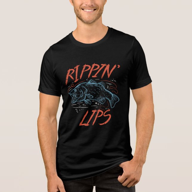 Fishing Rippin Lips Fisherman Tri-Blend Shirt (Front)