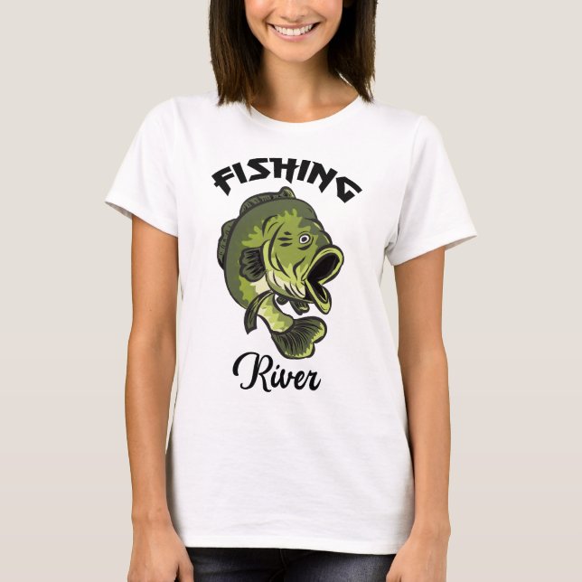 Fishing River Sign T-Shirt (Front)