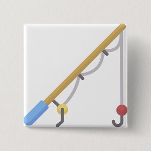 Fishing rod 2 inch square button