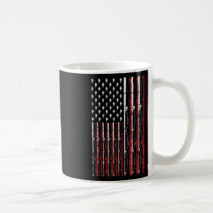 Fishing Rod American Flag Funny Vintage Fishing  Coffee Mug