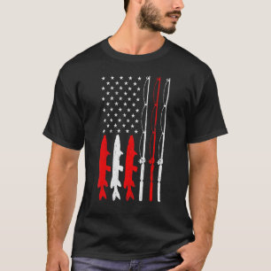 Fishing Rod American Flag Vintage Fishing For Fis T-Shirt