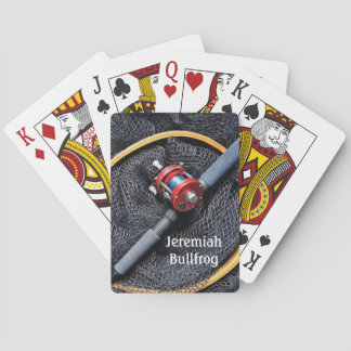 Fishing - Rod and Reel, Landing Net personalize Playing Cards
